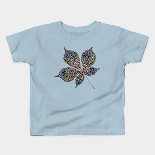 Glam Rainbow Metallic Leaf Kids T-Shirt